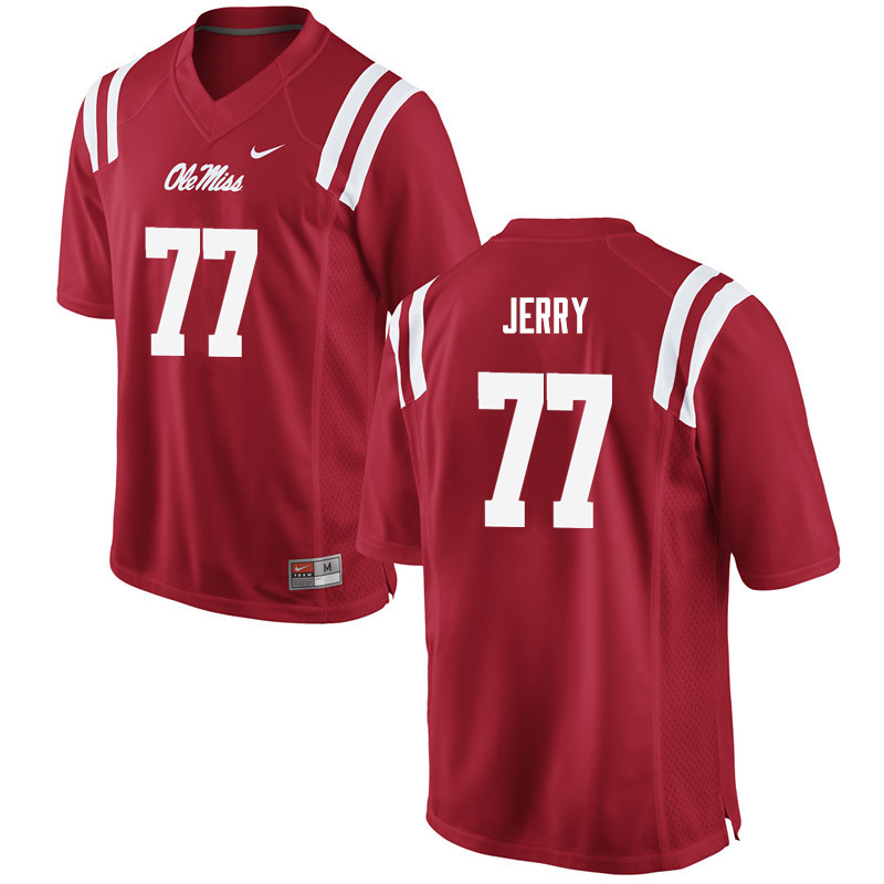 Ole Miss Rebels #77 John Jerry College Football Jerseys-Red